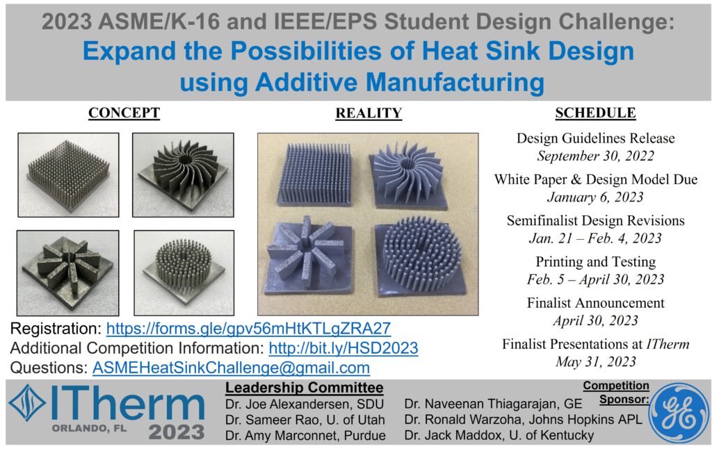 Heat Sink Competition The Intersociety Conference on Thermal and Thermomechanical Phenomena in Electronic Systems